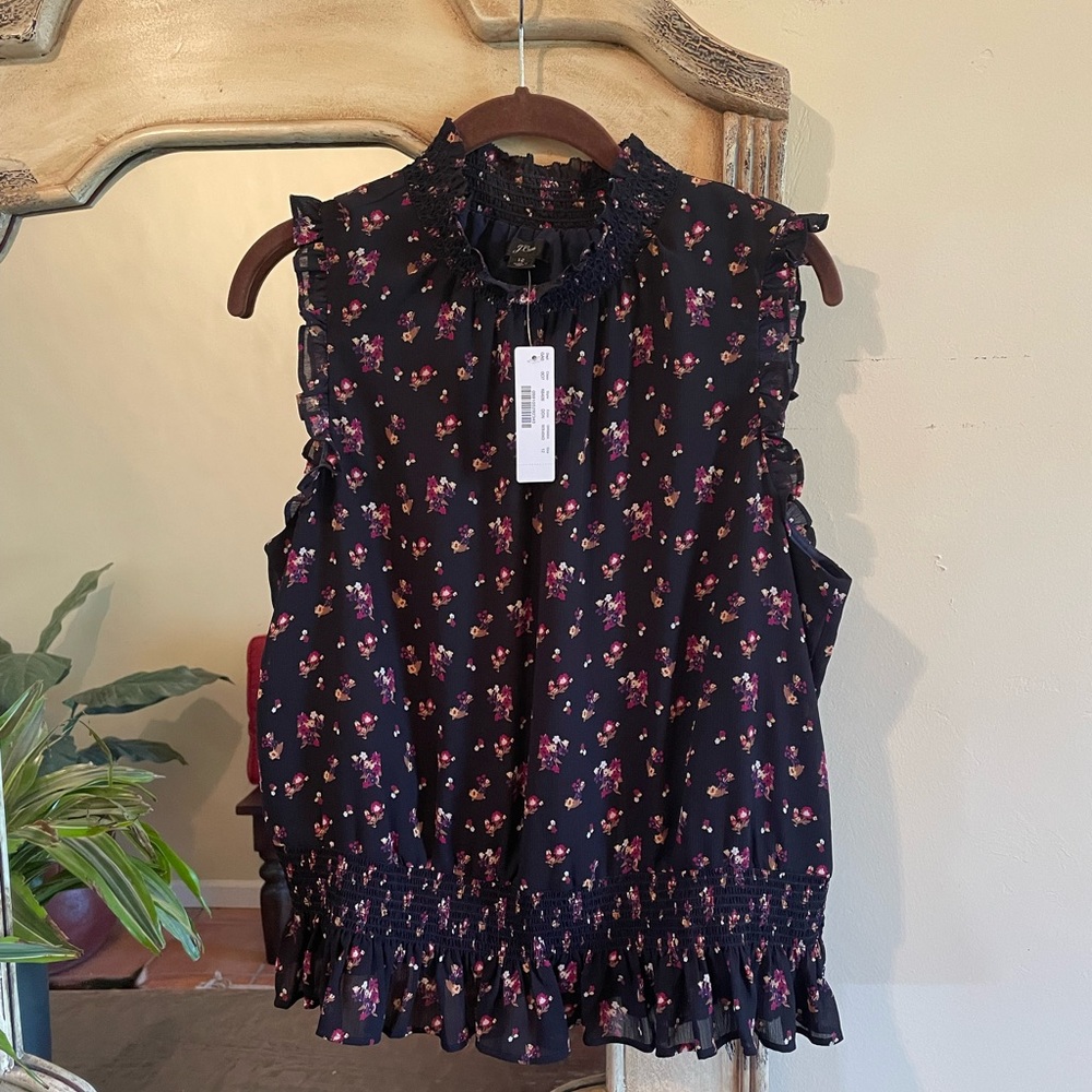 J. Crew Ditzy Floral Smocked Top